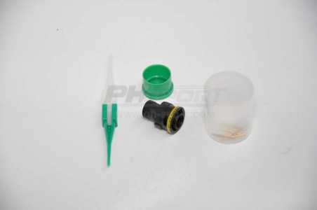 fiche militaire SOURIAU femelle  pin male 5 pts jaune